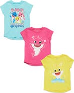 Pinkfong Baby Shark 3-Pack Glitter T-Shirts
