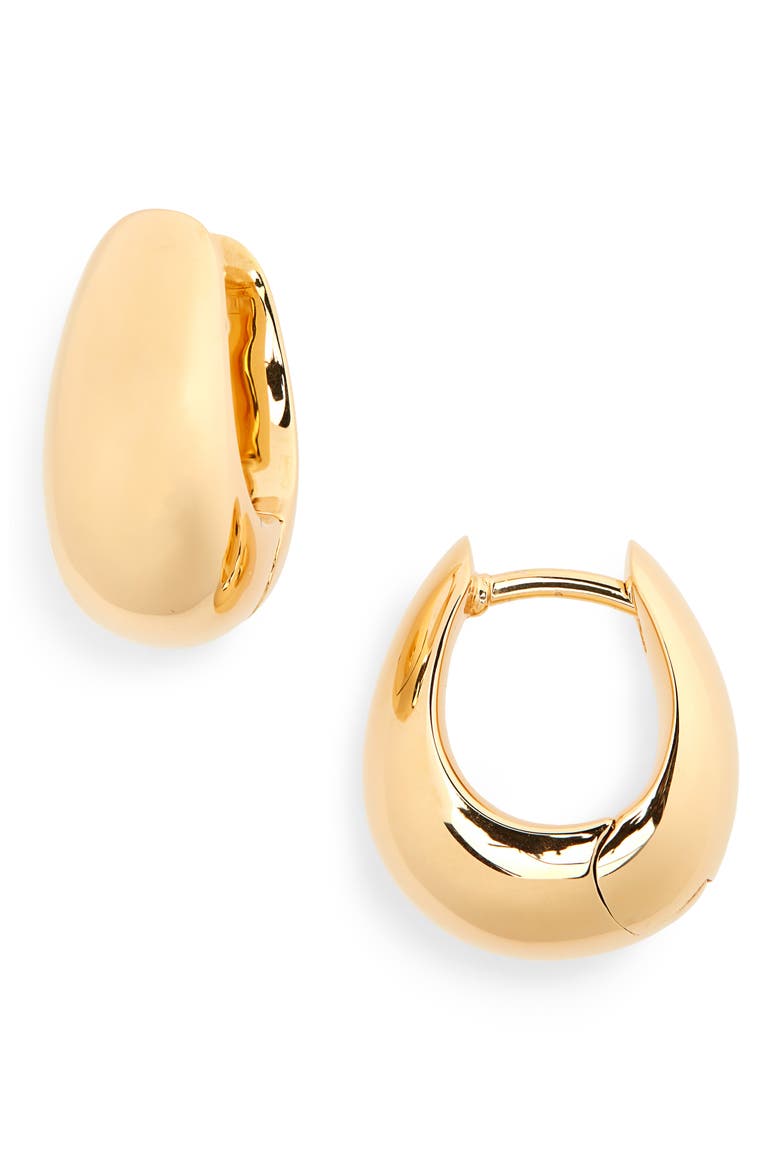 Small Ice Sterling Silver Hoop Earrings, Main, color, 925 STERLING SILVER/ 9K GOLD