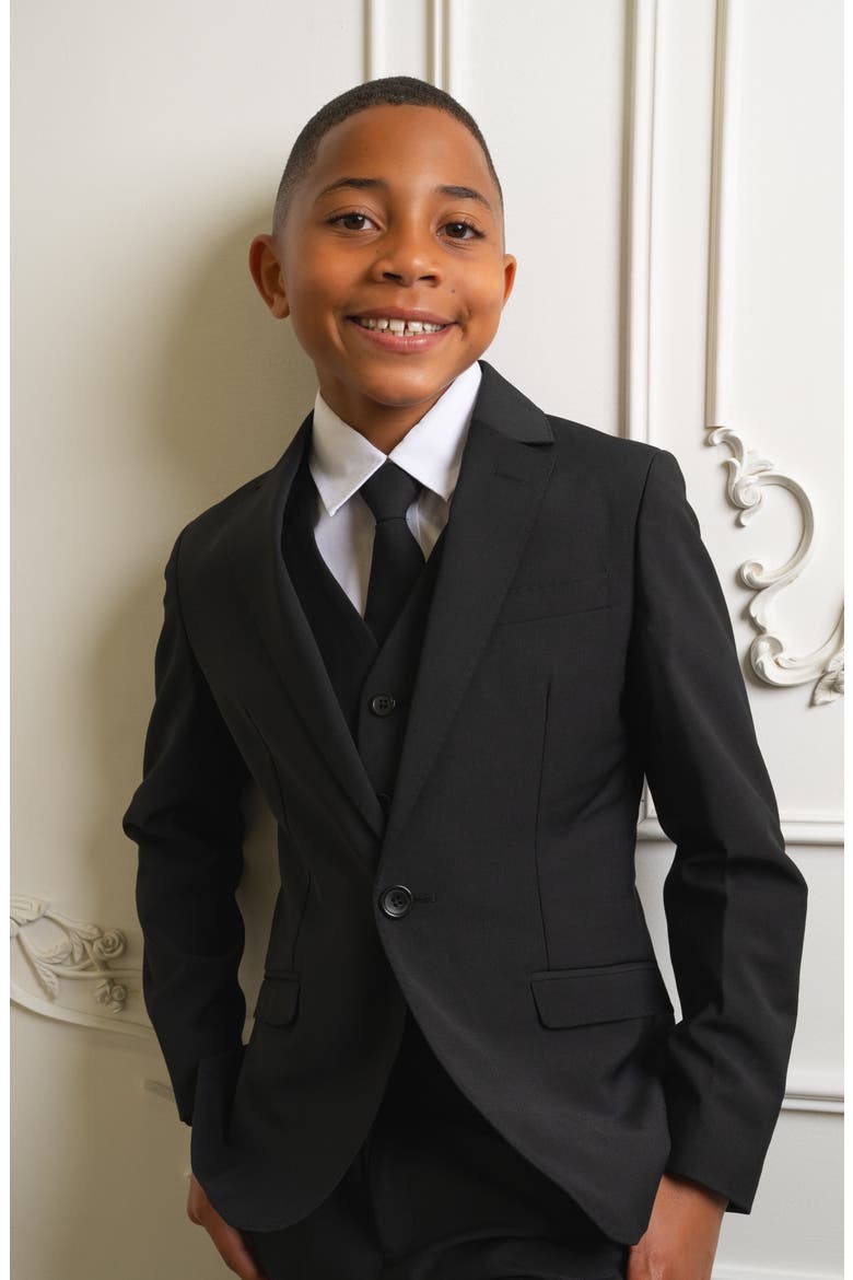 Kids' Luxor 5-Piece Slim Fit Suit, Alternate, color, Kem Black