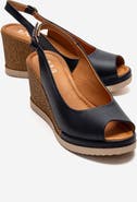 Forever & Always Shoes Helina Leather Wedge Sandal