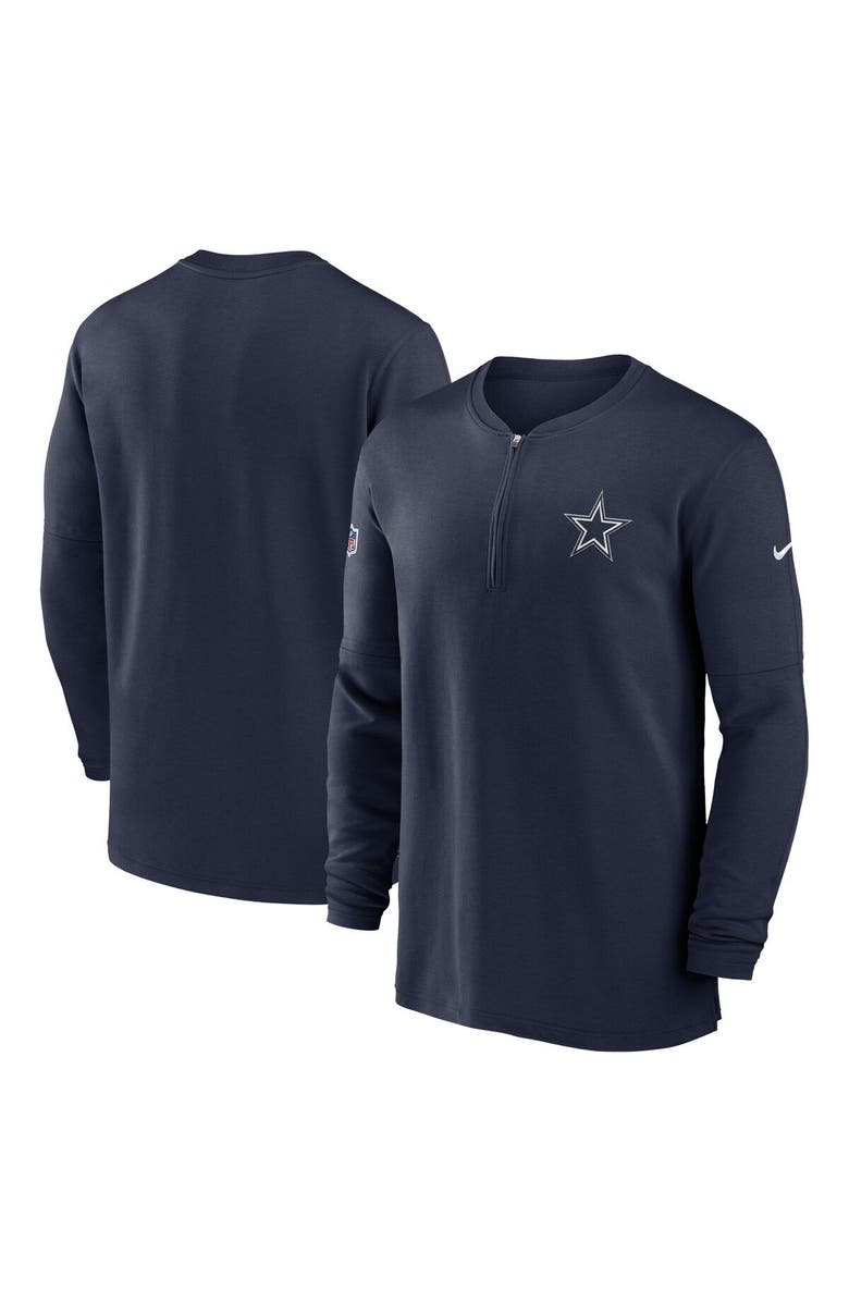 Nike Men's Nike Navy Dallas Cowboys 2023 Sideline Performance Long Sleeve Quarter-Zip Top, Main, color,
