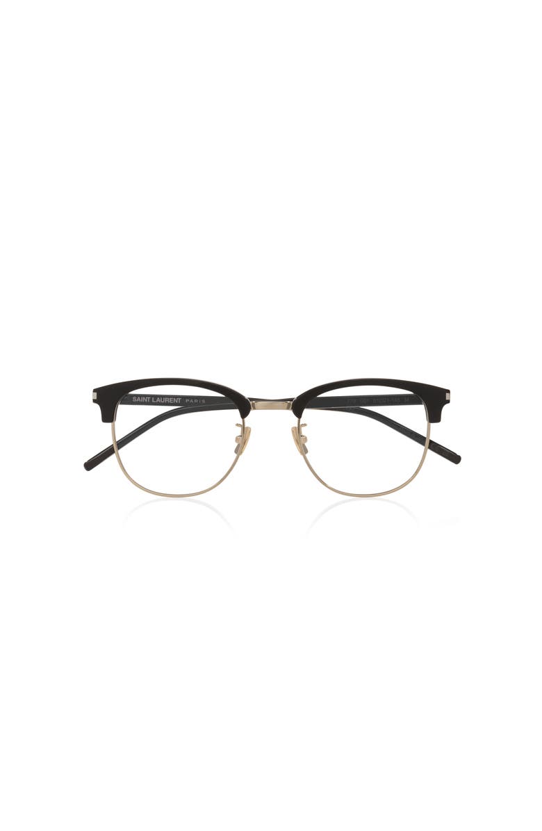 Saint Laurent 51mm Round optical glasses, Alternate, color, Black