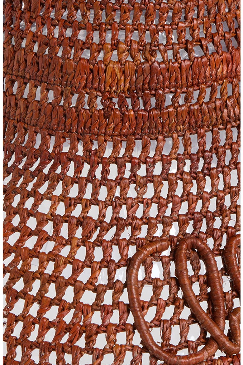 Raffia Capeline Hat, Alternate, color, CLAY BROWN