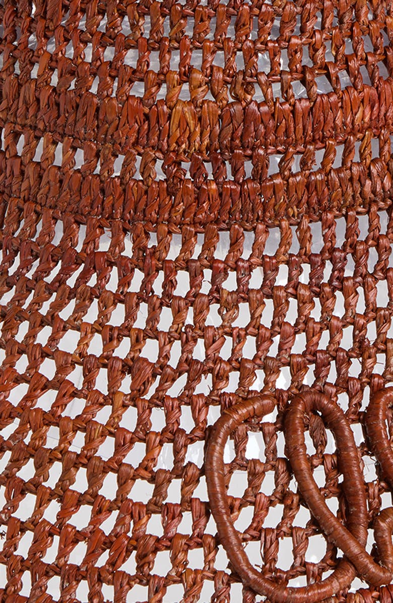 Chloé Raffia Capeline Hat, Alternate, color, Clay Brown
