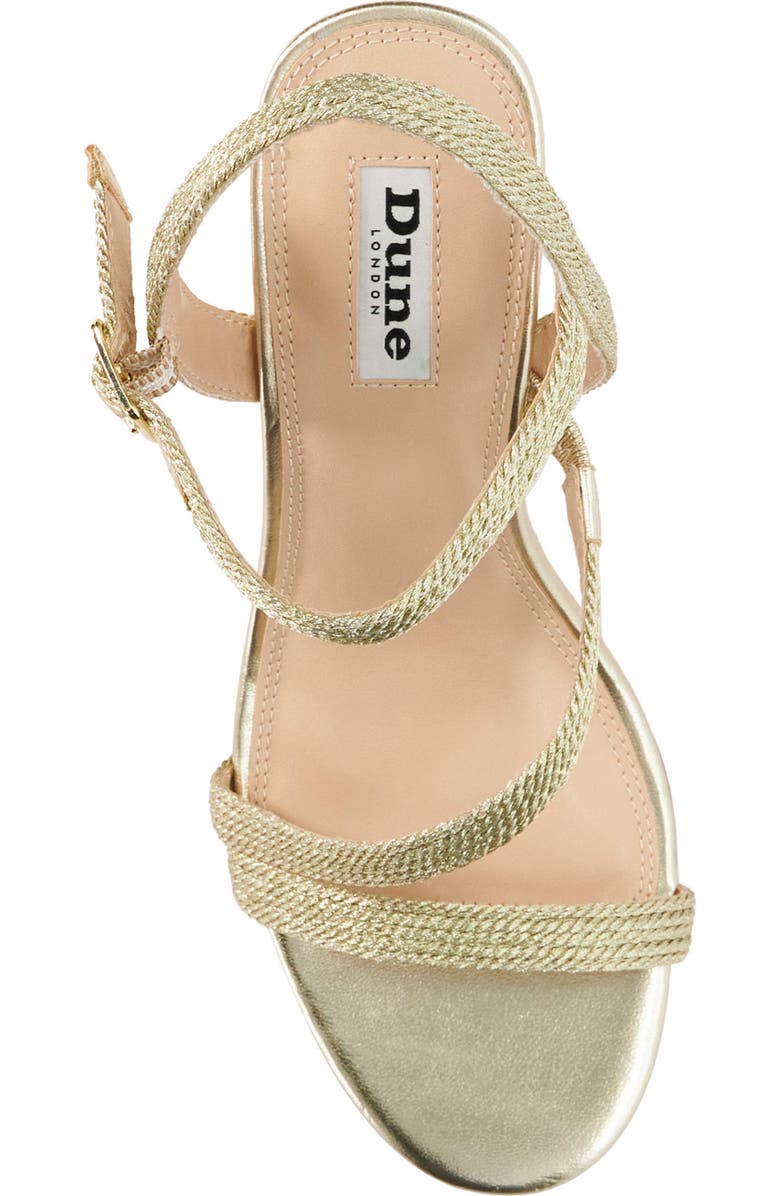 Dune London Kaias Espadrille Ankle Strap Wedge Sandal, Alternate, color, Gold