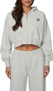 Good For Nothing Cropped Zipped Halftone Hoodie