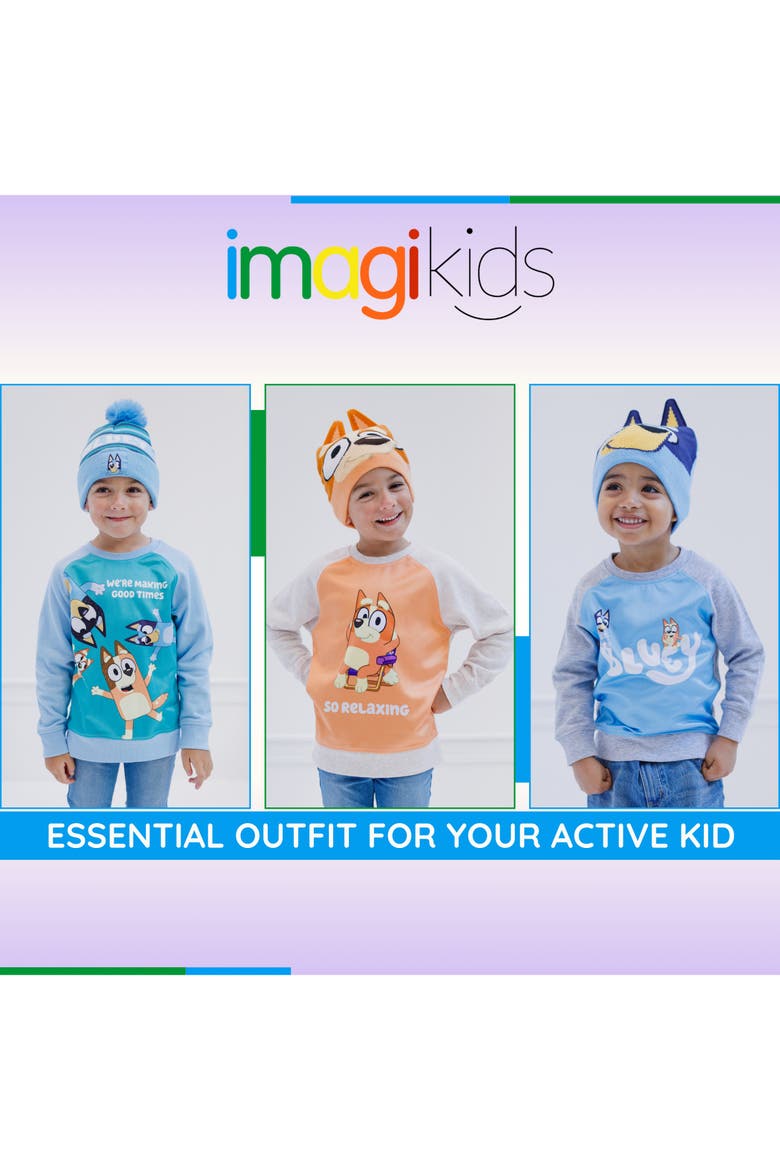 2-Piece Fleece Sweatshirt and Hat Set, Alternate, color, Oatmeal Peach Bingo