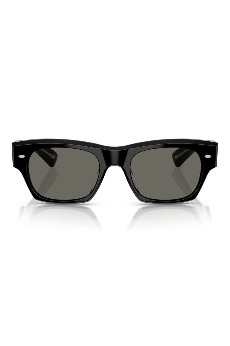 Kasdan 51mm Rectangular Sunglasses, Main, color, BLACK / CARBON GREY