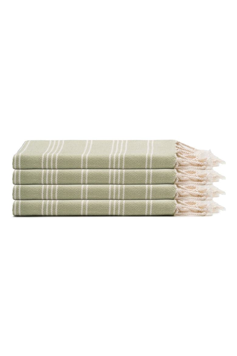 Essential Stripe Turkish Cotton Hand Towel Bundle, Main, color, Sage Green