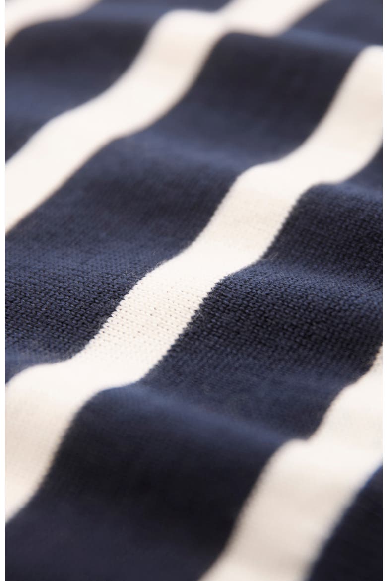 Fine Knit Merino Collard Sweater, Alternate, color, Navy / Ecru Stripe