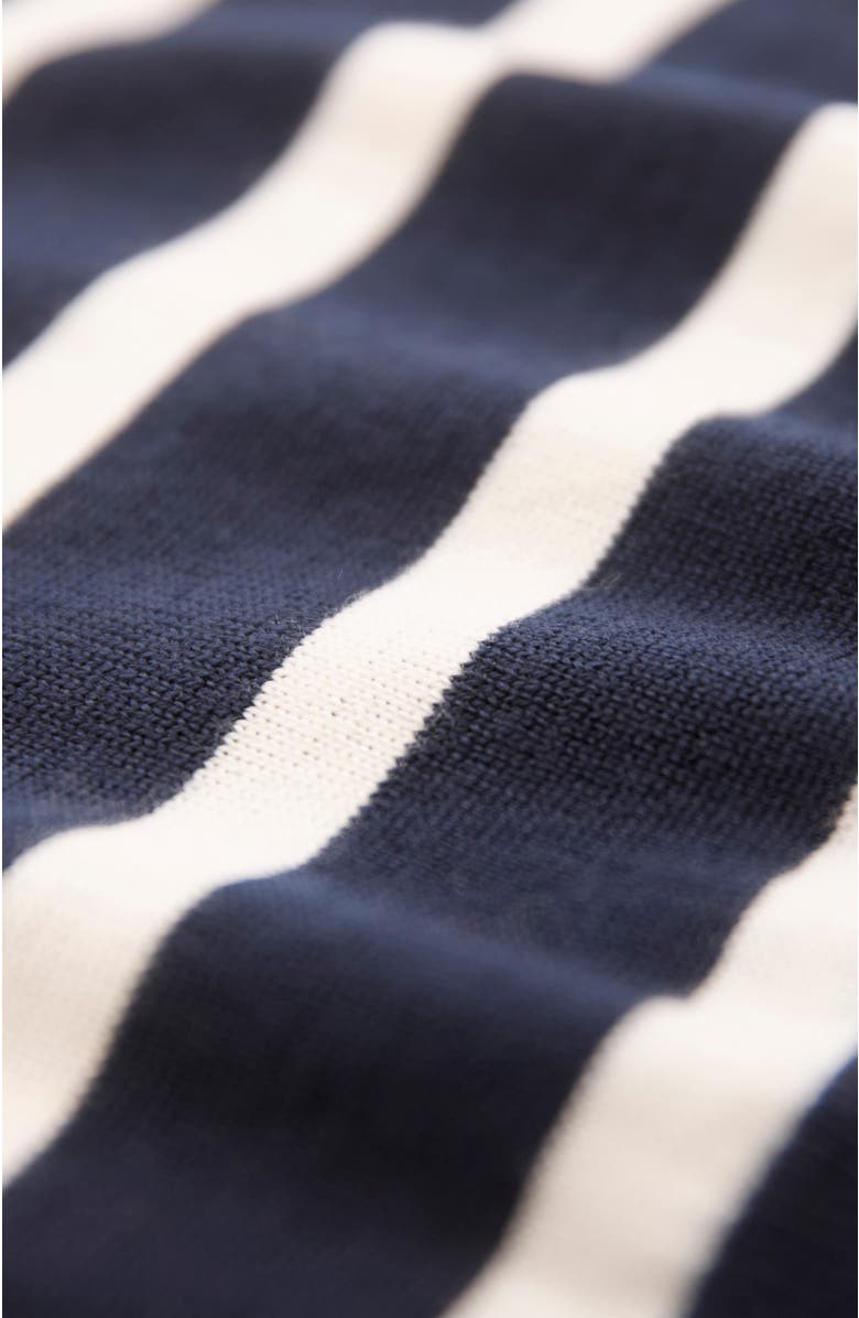 Celtic & Co. Fine Knit Merino Collard Sweater, Alternate, color, Navy / Ecru Stripe