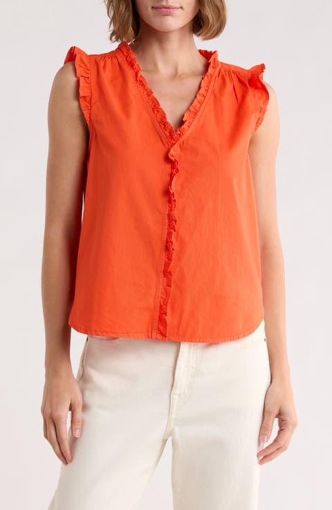 Ruffle Button-Up Top