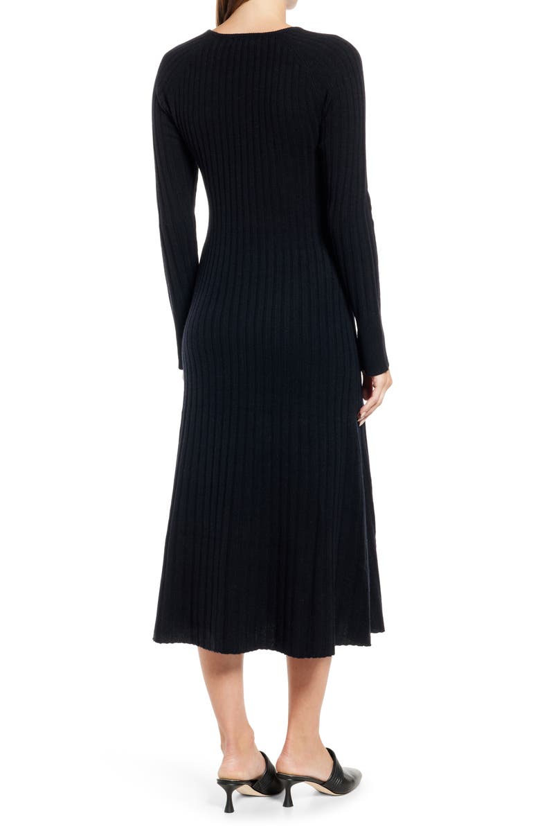 Nordstrom Rib Long Sleeve Midi Sweater Dress, Alternate, color,