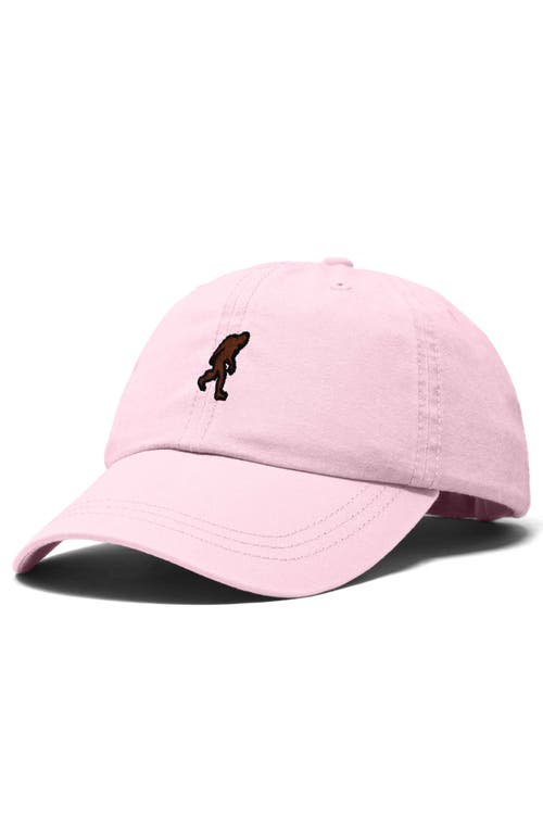 Dalix Sasquatch Embroidered Dad Hat In Washed Pink