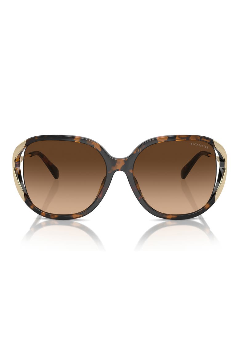 56mm Gradient Square Sunglasses, Alternate, color, DARK TORTOISE
