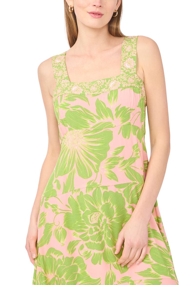 Floral Smock Back Maxi Dress, Alternate, color, SHELL PINK
