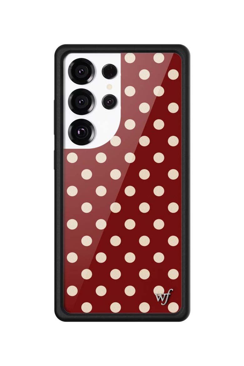 Polka Dot | Burgundy and Cream Samsung Galaxy S25/S25 Edge/S25 Plus/S25 Ultra Case, Main, color, Galaxy S25 Ultra