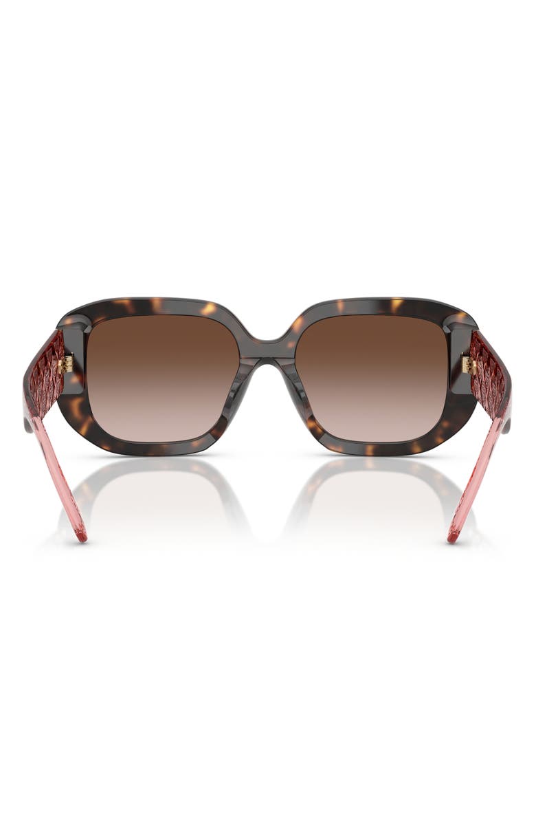 Tory Burch 54mm Irregular Sunglasses, Alternate, color, Dark Tortoise / Gradient Brown