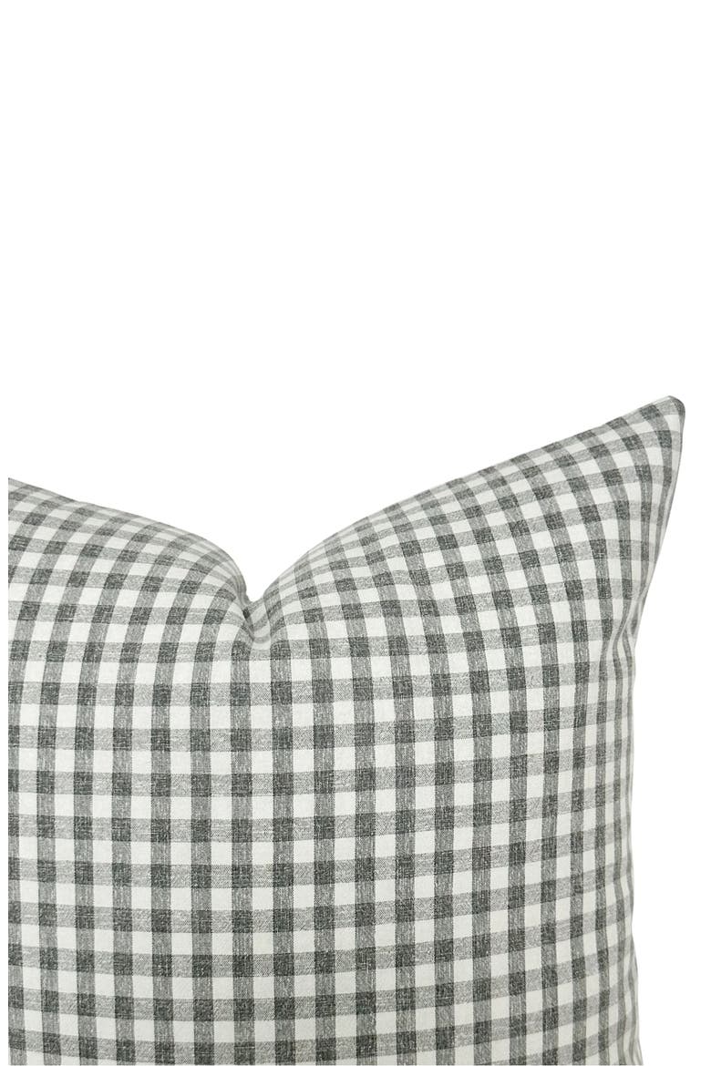 Dean Dark Navy Gingham Pillow Cover, Alternate, color, Navy
