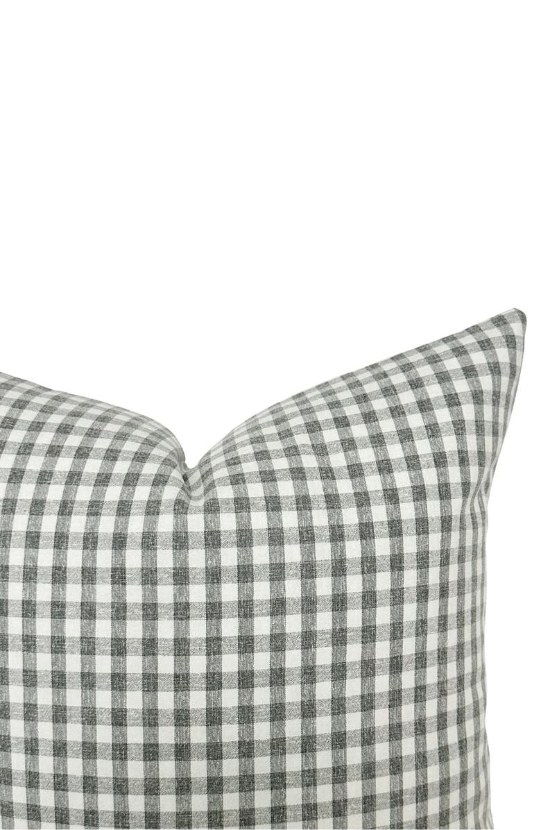Linen & James Dean Dark Navy Gingham Pillow Cover, Alternate, color, Navy