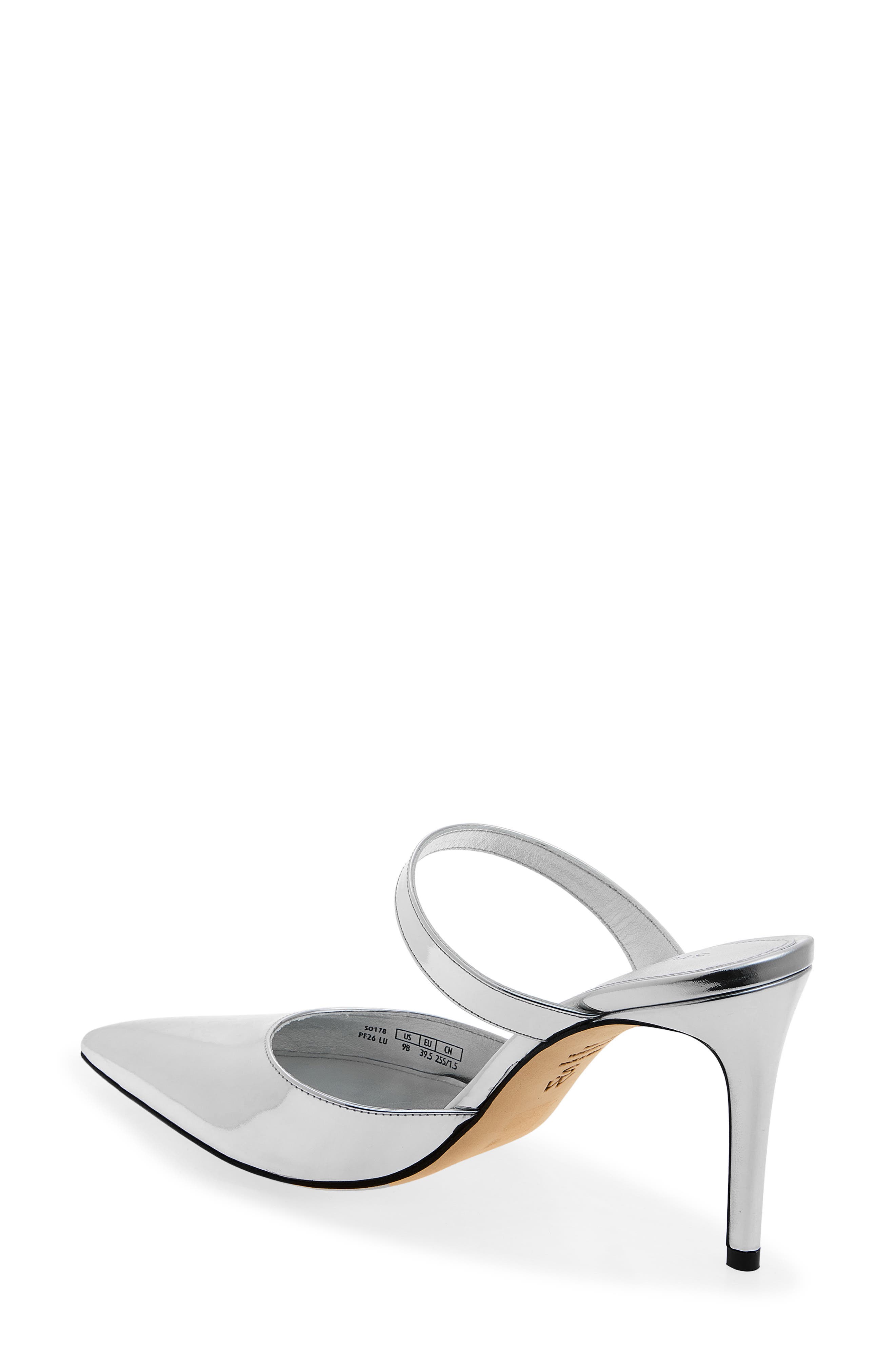 Stuart Weitzman Power Mule 85 Pump, Alternate, color, Silver Specchio
