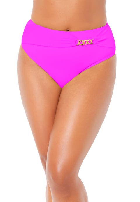 High Waist Chain Accent Swim Brief