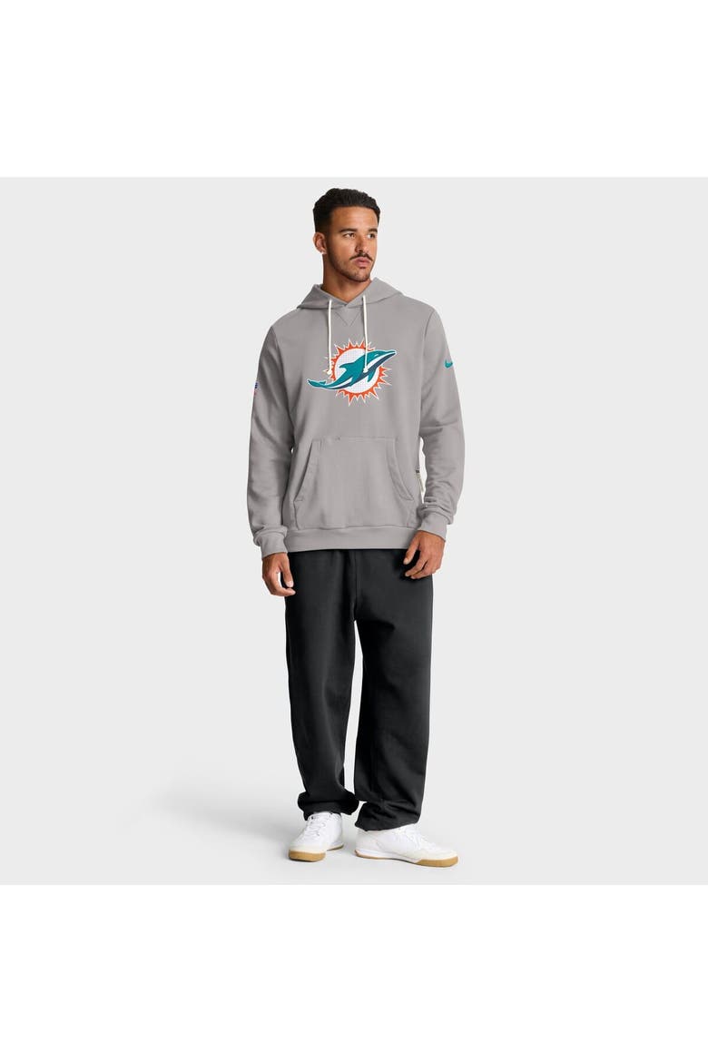 Men's Nike Charcoal Miami Dolphins Sideline Standard Issue Initial Home Dri-FIT Hoodie, Alternate, color, Charcoal