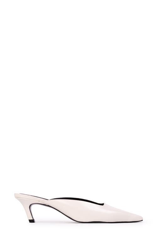 Black Suede Studio Logan Kitten Heel Mule In Coconut Leather