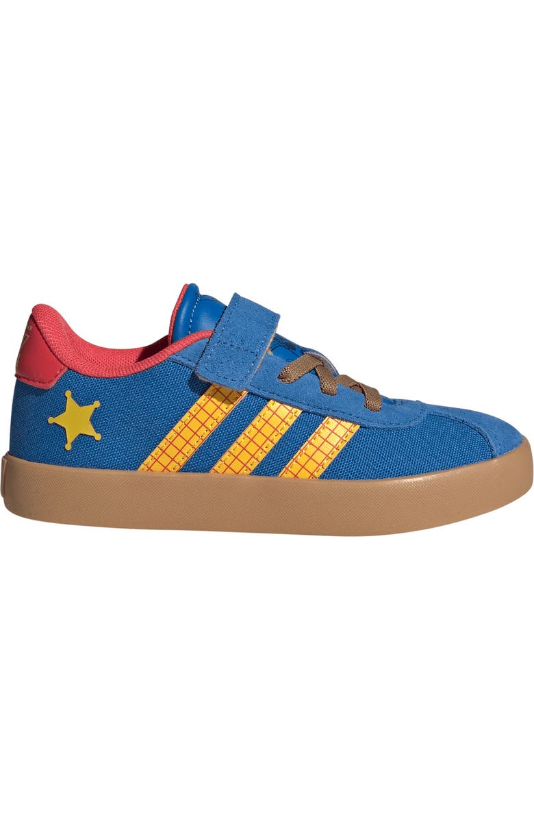 adidas Kids' Disney Woody Court Sneaker, Alternate, color, Bright Royal/ Gold/ Lucid Red