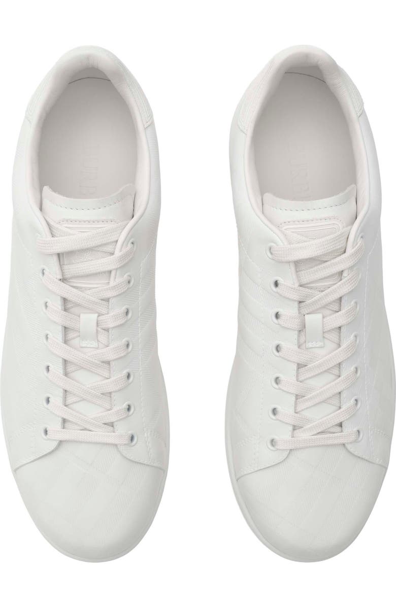 Burberry Embossed Check Leather Set Sneakers, Alternate, color, Porcelain White