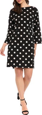 London Times Dot Boat Neck Sheath Dress
