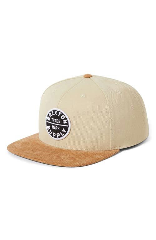 Brixton Oath Iii Snapback Twill Baseball Cap In Neutral