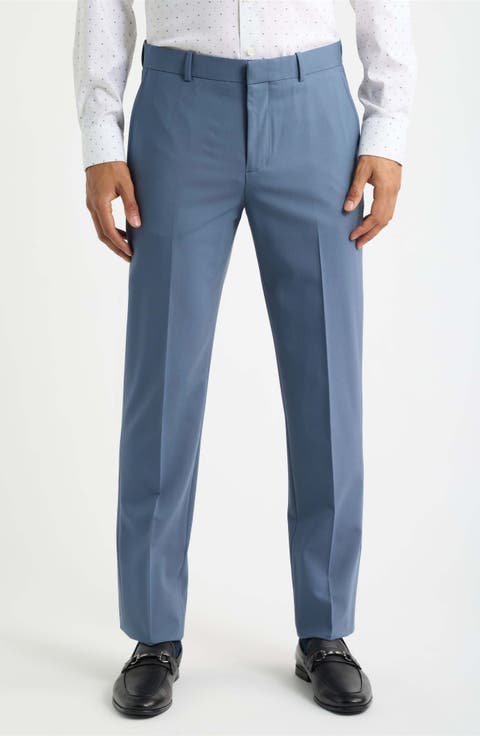 Henrik Trim Fit Solid Stretch Wool Suit Pants