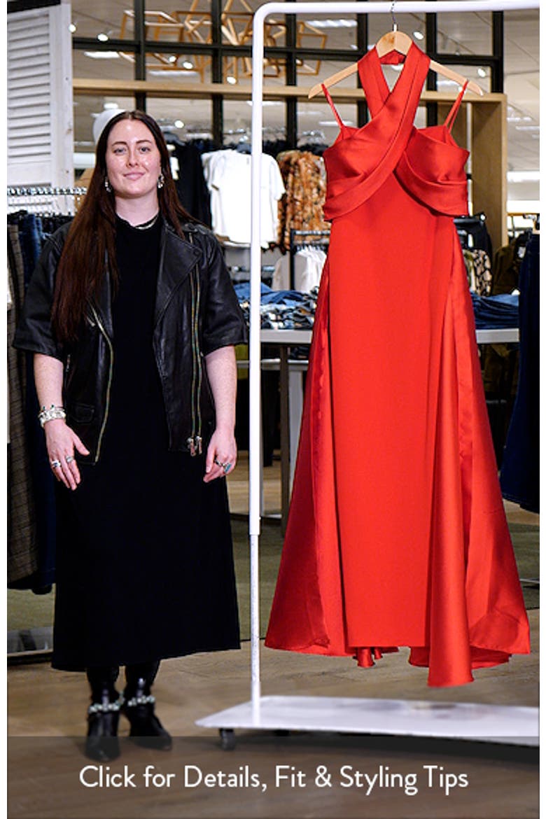 Twist Halter Neck Mikado Scuba Crepe Gown video