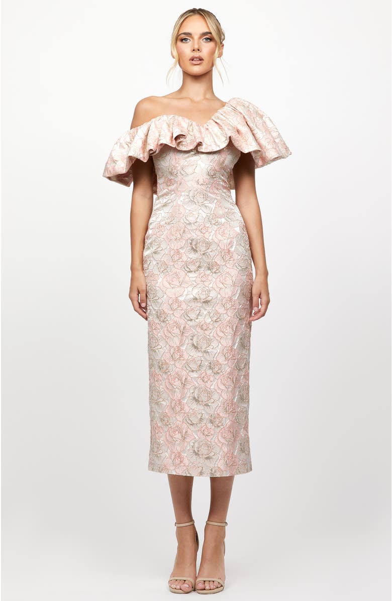 Bariano Scarlet One Shoulder Midi, Main, color, Blush