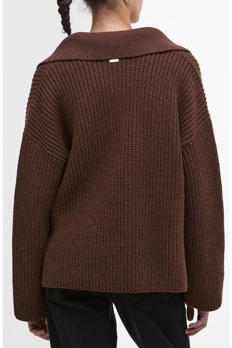 Robyn Cotton & Wool Blend Johnny Collar Sweater, Alternate, color, VICUNA