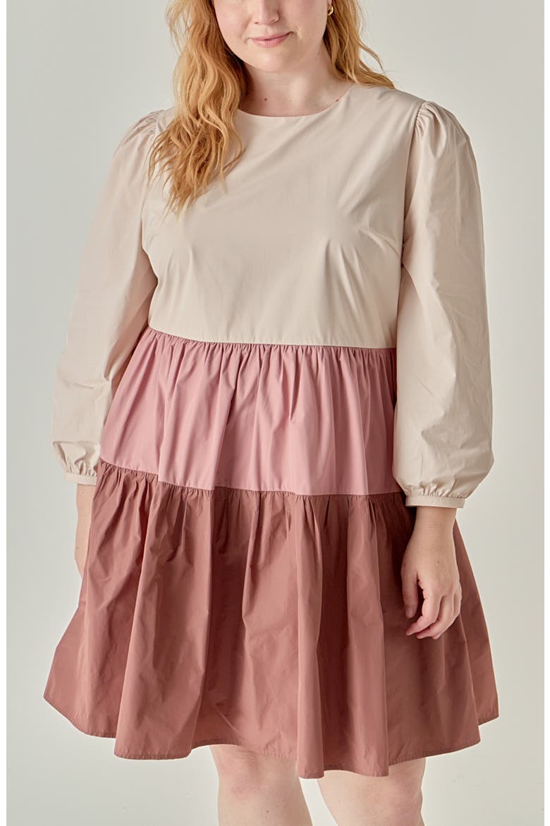 Colorblock Tiered Minidress, Alternate, color, MULTI