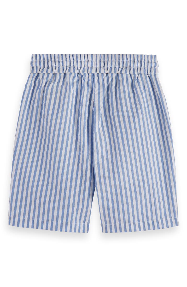 Scotch & Soda Kids' Stripe Cotton Seersucker Bermuda Shorts, Alternate, color, Sky Blue / White Stripe