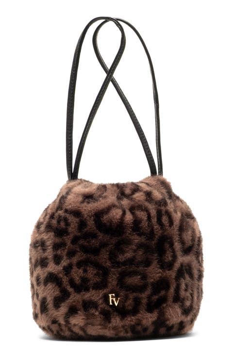 Pouf Jaguar Faux Fur Bucket Bag