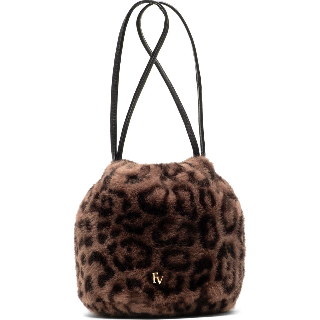 Frances Valentine Pouf Jaguar Faux Fur Bucket Bag In Multi