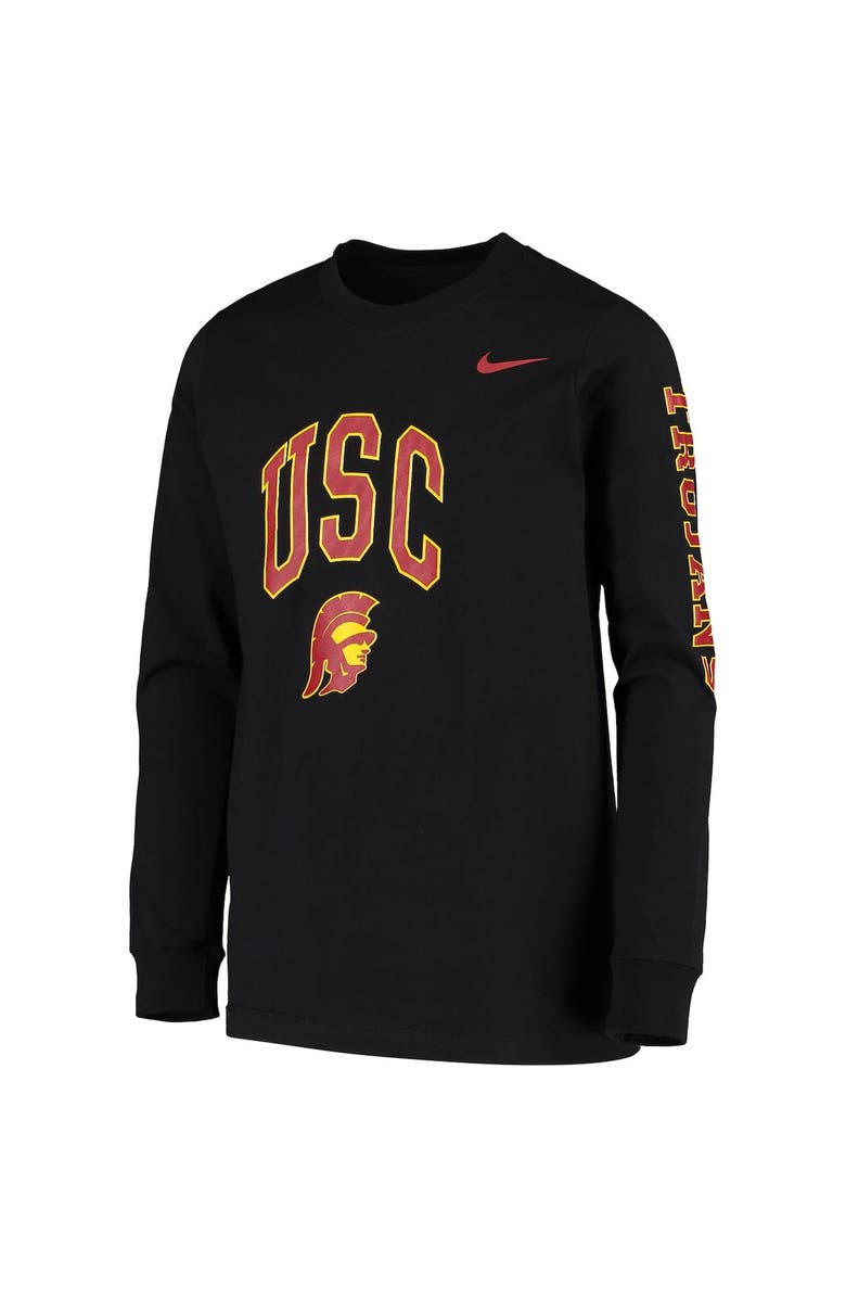 Nike Youth Nike Black USC Trojans Arch & Logo 2-Hit Long Sleeve T-Shirt, Alternate, color, Black
