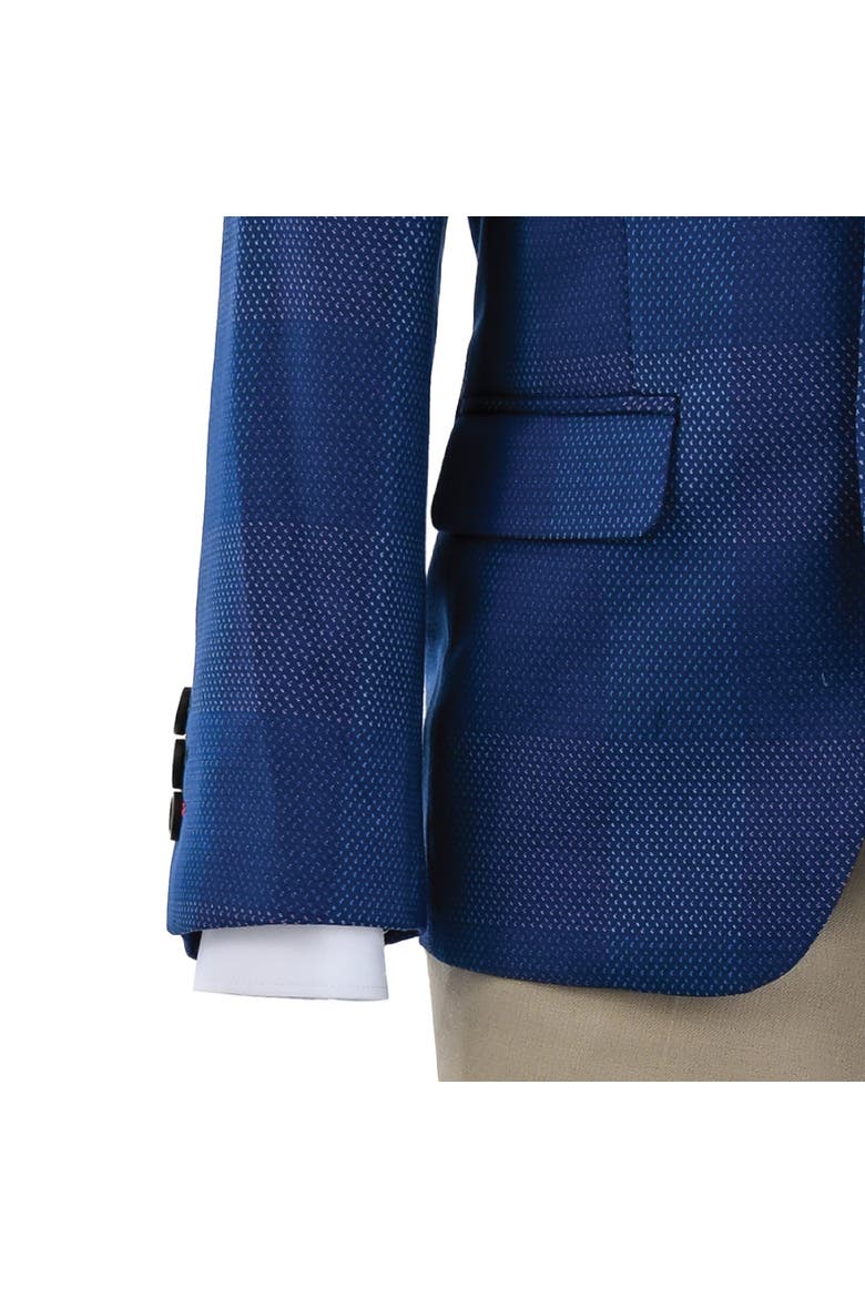 Check Blazer Set, Alternate, color, Blue