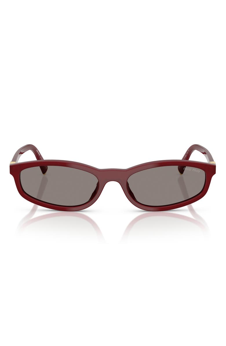 Miu Miu 54mm Irregular Sunglasses, Main, color, Opal Burgundy / Dark Grey