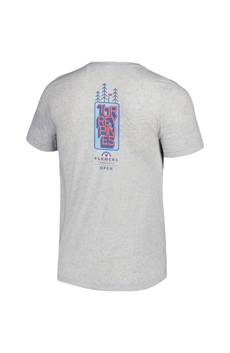 AHEAD Men's Ahead Heather Gray Farmers Insurance Open Tri-Blend T-Shirt, Alternate, color, Heather Gray