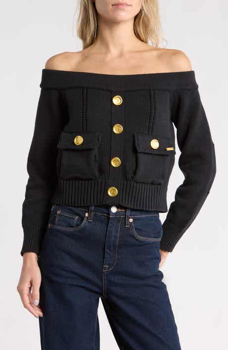 Teri Off the Shoulder Cargo Sweater