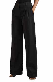 Reiss Astrid Front Pleat High Rise Wide Leg Pants