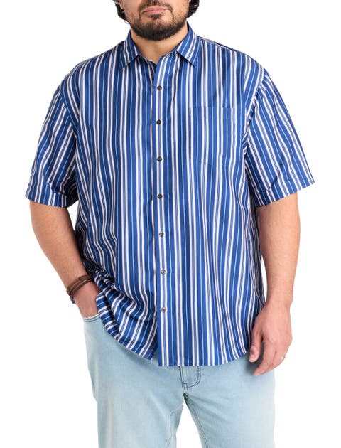 Big & Tall Abstract Striped Microfiber Sport Shirt