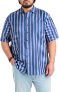Synrgy by DXL Big & Tall Abstract Striped Microfiber Sport Shirt