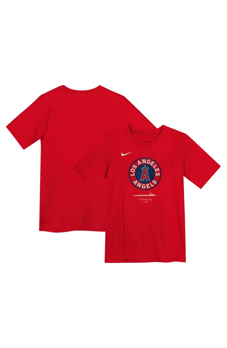 Nike Preschool Nike Red Los Angeles Angels City Connect Large Logo T-Shirt, Main, color, 