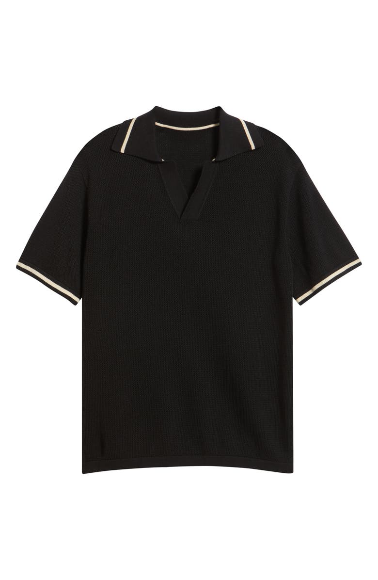 MAVRANS Textured Polo Sweater, Alternate, color, Black